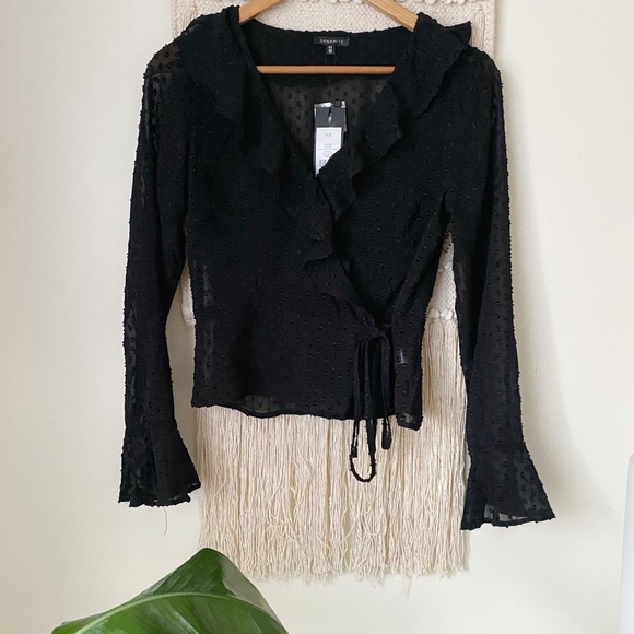 NWT Ruffle Wrap Blouse - Picture 6 of 11